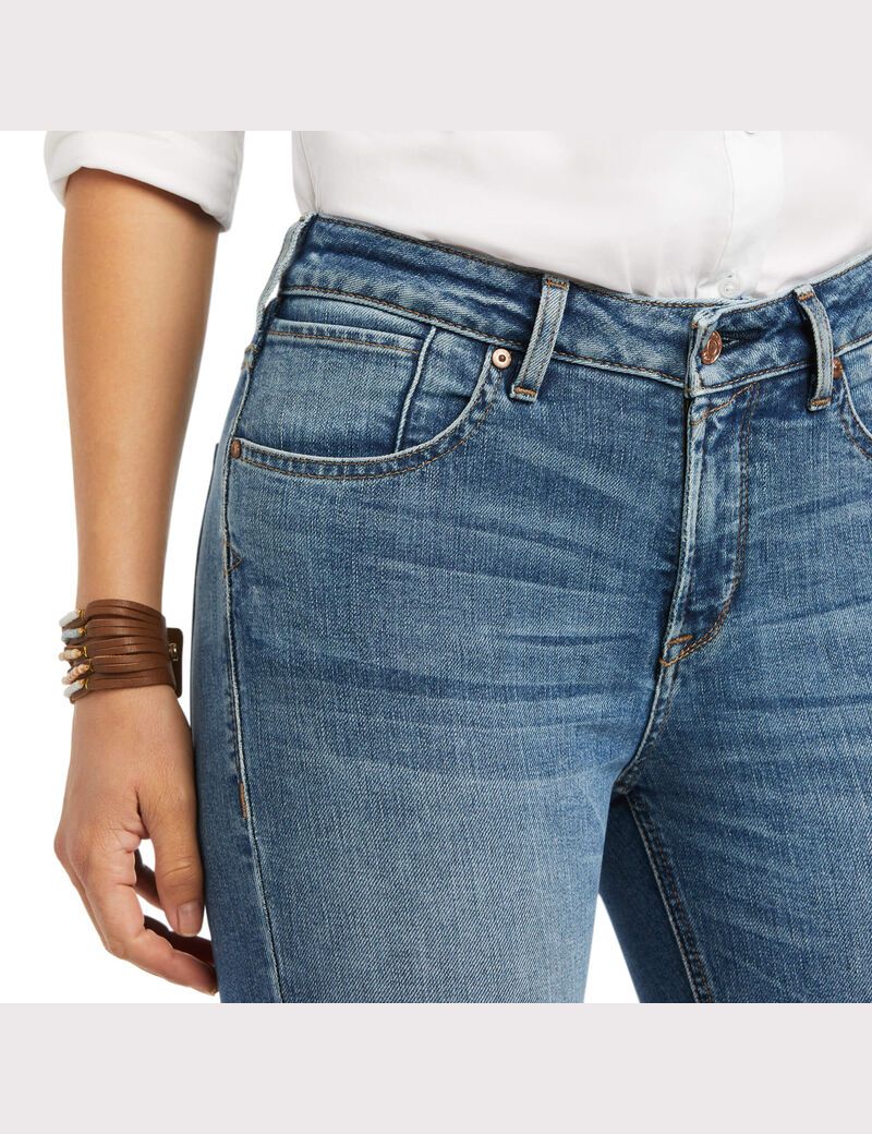 Jeans Ariat Premium High Rise Directo Crop Mujer Azules | GHXC38592