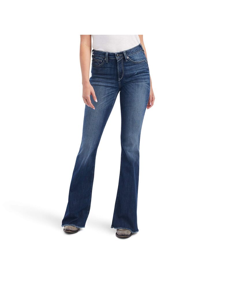 Jeans Ariat R.E.A.L. High Rise Beverly Bling Flare Mujer Azules | FGYB45290