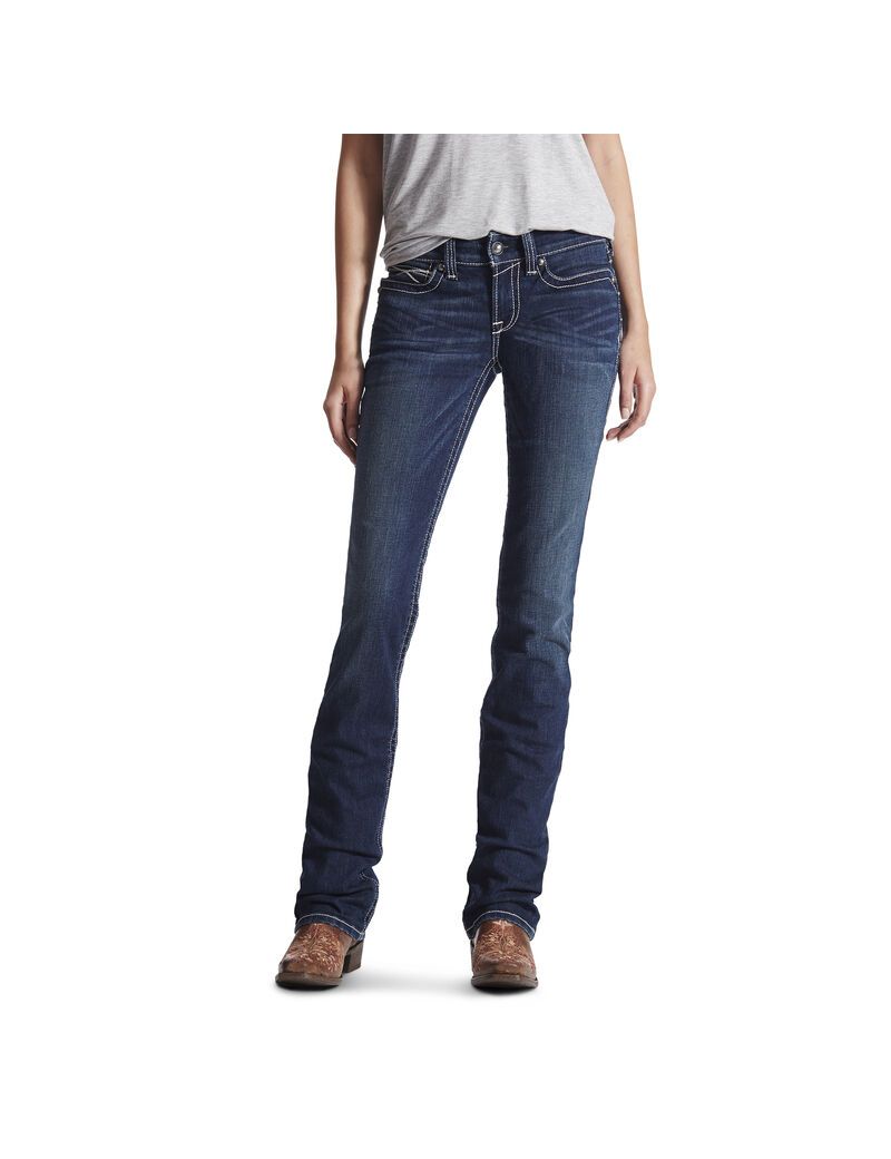 Jeans Ariat R.E.A.L. Mid Rise Stretch Icon Stackable Directo Leg Mujer Multicolor | QYVX47930