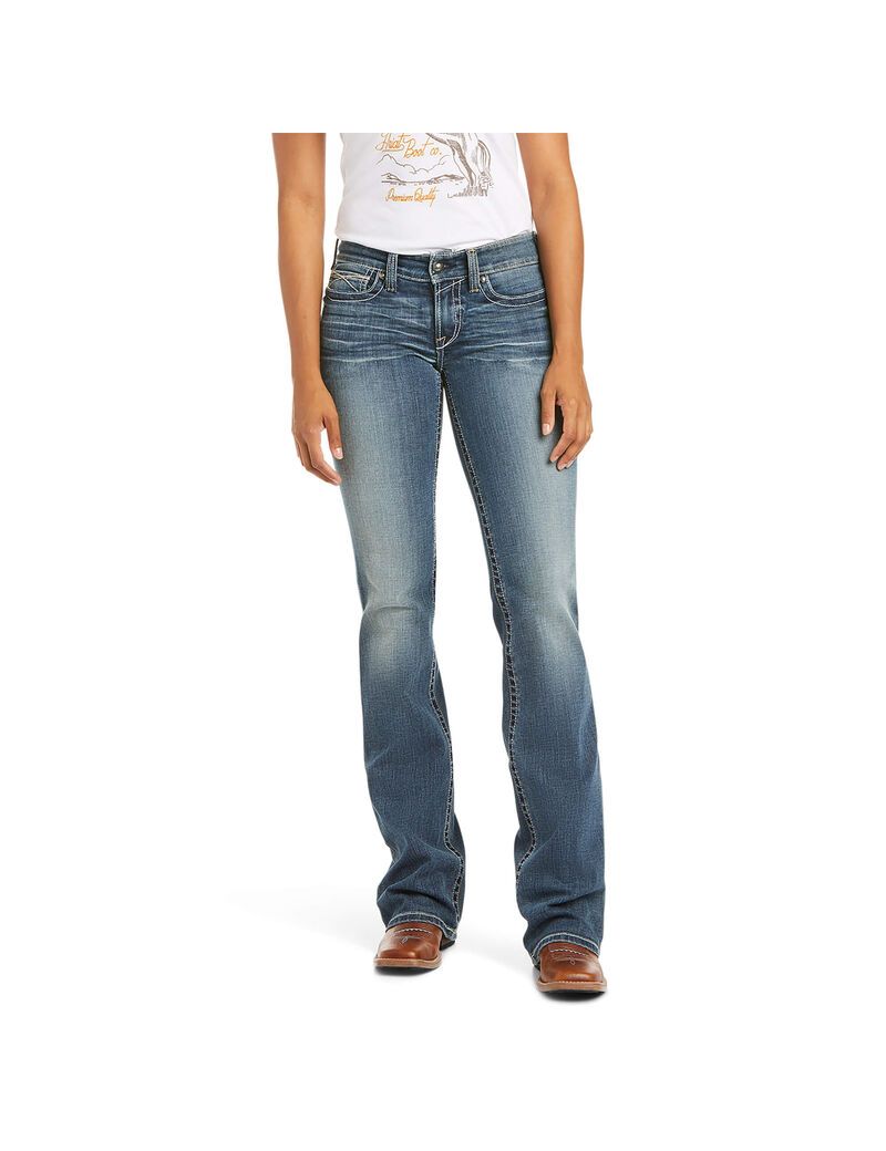 Jeans Ariat R.E.A.L. Mid Rise Stretch Whipstitch Boot Cut Mujer Multicolor | YJEB71854