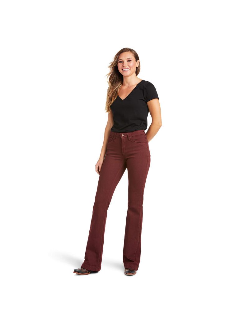 Jeans Ariat Slim Trouser Ella Anchos Leg Mujer Rosas | WEYA43206