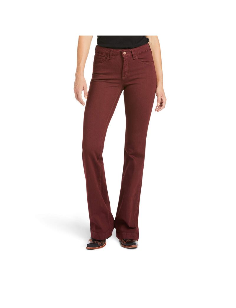 Jeans Ariat Slim Trouser Ella Anchos Leg Mujer Rosas | WEYA43206