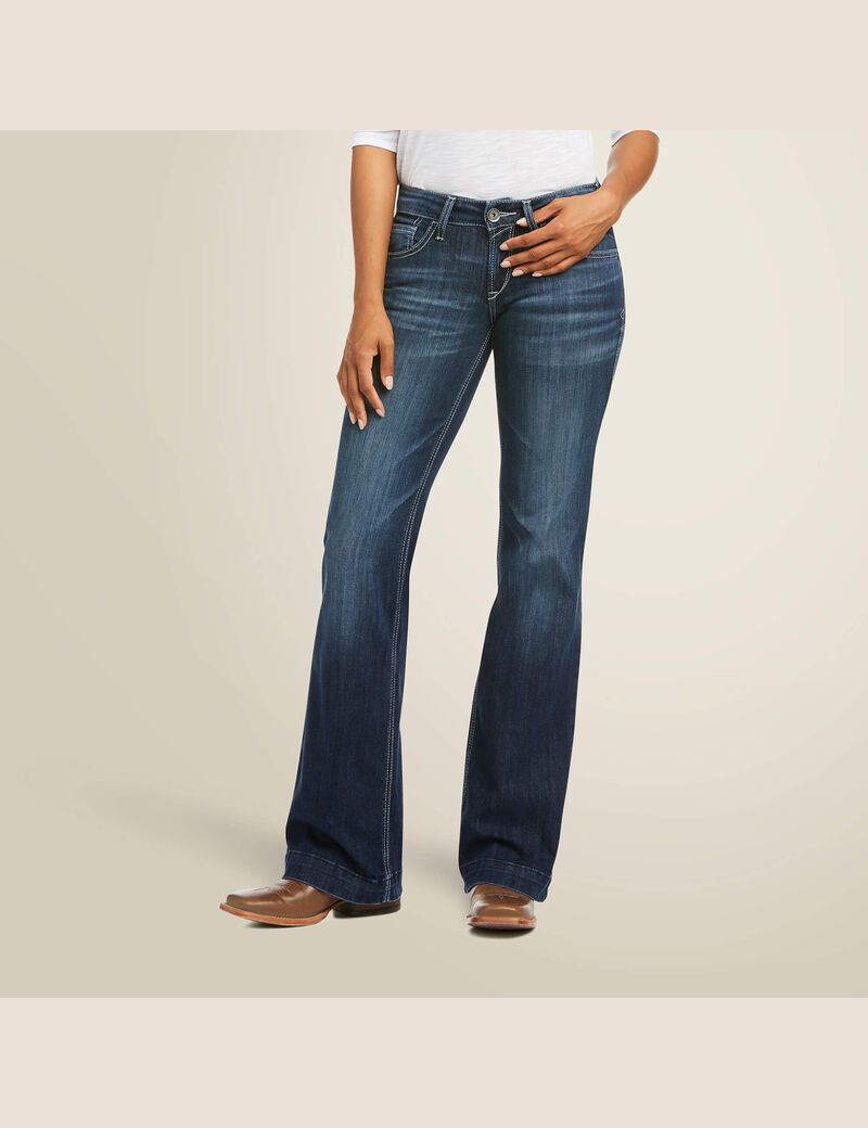 Jeans Ariat Trouser Mid Rise Melanie Anchos Leg Mujer Multicolor | IAUK36590