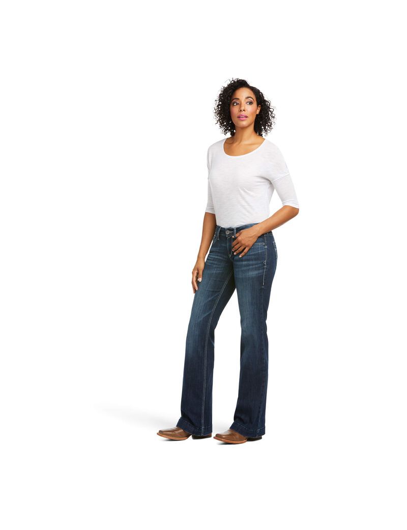 Jeans Ariat Trouser Mid Rise Melanie Anchos Leg Mujer Multicolor | IAUK36590