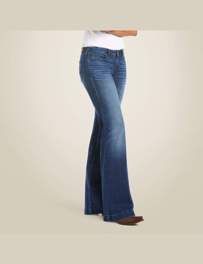 Jeans Ariat Trouser Mid Rise Stretch Kelsea Anchos Leg Mujer Multicolor | CPBV34560