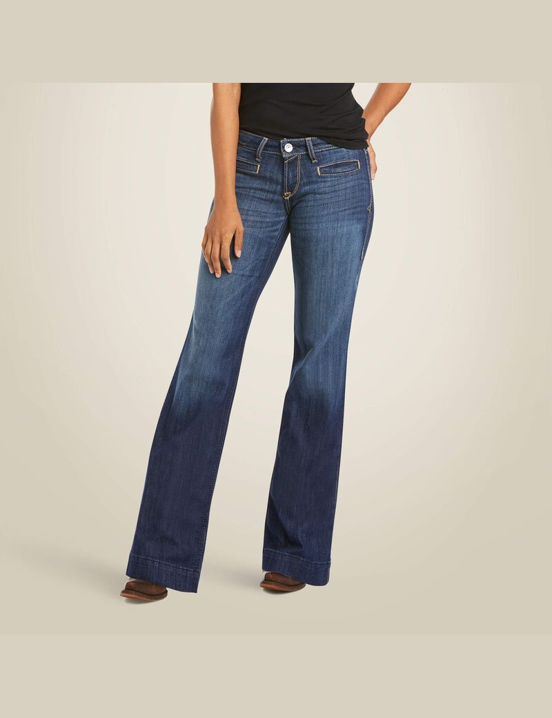 Jeans Ariat Trouser Mid Rise Stretch Lucy Anchos Leg Mujer Multicolor | EBCJ73602