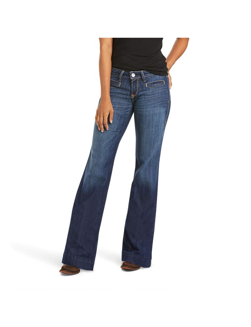 Jeans Ariat Trouser Mid Rise Stretch Lucy Anchos Leg Mujer Multicolor | EBCJ73602