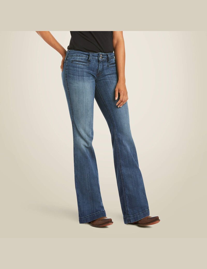 Jeans Ariat Trouser Mid Rise Stretch Outseam Ella Anchos Leg Mujer Multicolor | JDAG36497