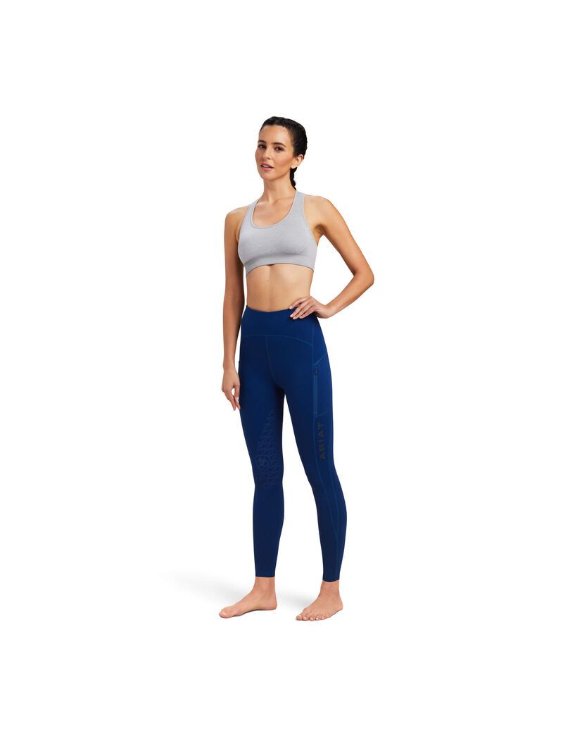 Mallas Ariat Venture Thermal Half Grip Mujer Azules | LFRS04795