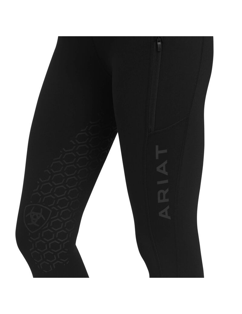 Mallas Ariat Venture Thermal Half Grip Mujer Negras | OZCB69523