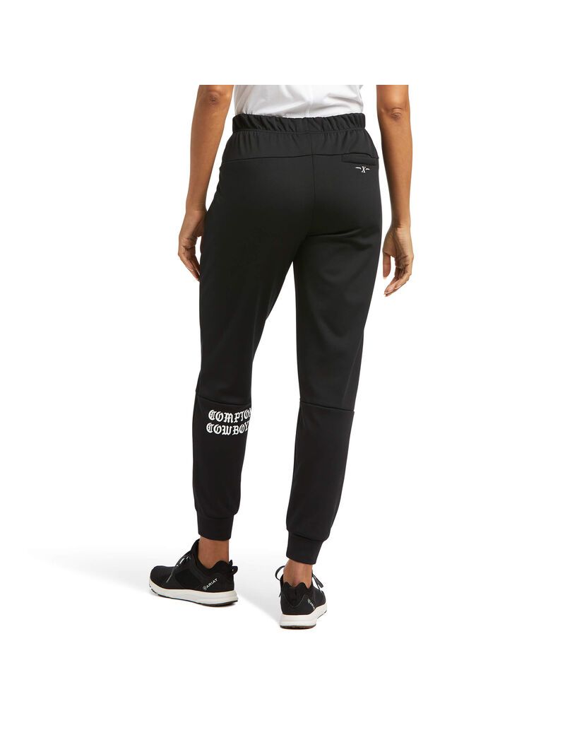 Pantalones Ariat Compton Cowboys Jogger Sweatpants Mujer Negras | TVJU02713