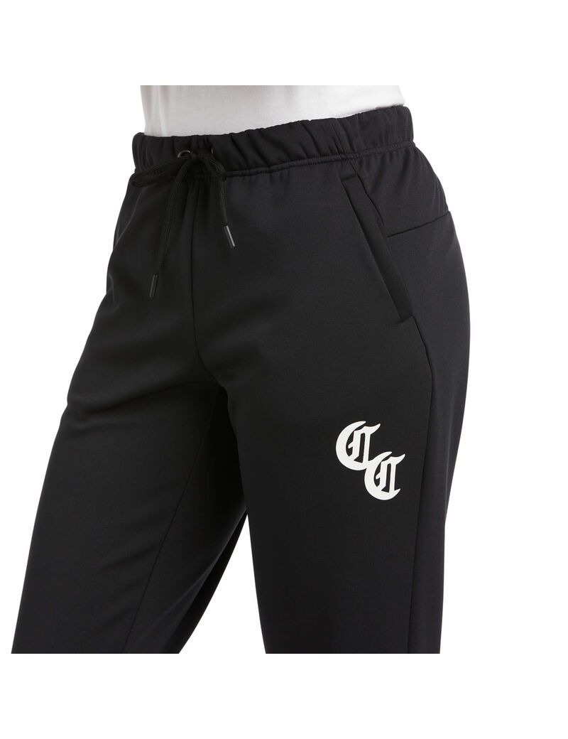 Pantalones Ariat Compton Cowboys Jogger Sweatpants Mujer Negras | TVJU02713