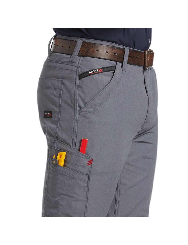 Pantalones Ariat FR M5 Directo DuraLight Ripstop Stackable Directo Leg Hombre Gris | HCDW20518