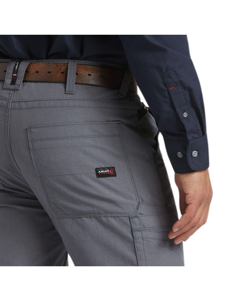 Pantalones Ariat FR M5 Directo DuraLight Ripstop Stackable Directo Leg Hombre Gris | HCDW20518