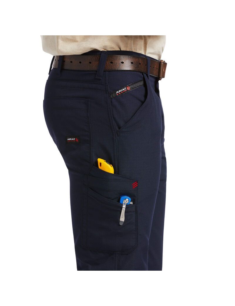 Pantalones Ariat FR M5 Directo DuraLight Ripstop Stackable Directo Leg Hombre Azul Marino | XBDR40689