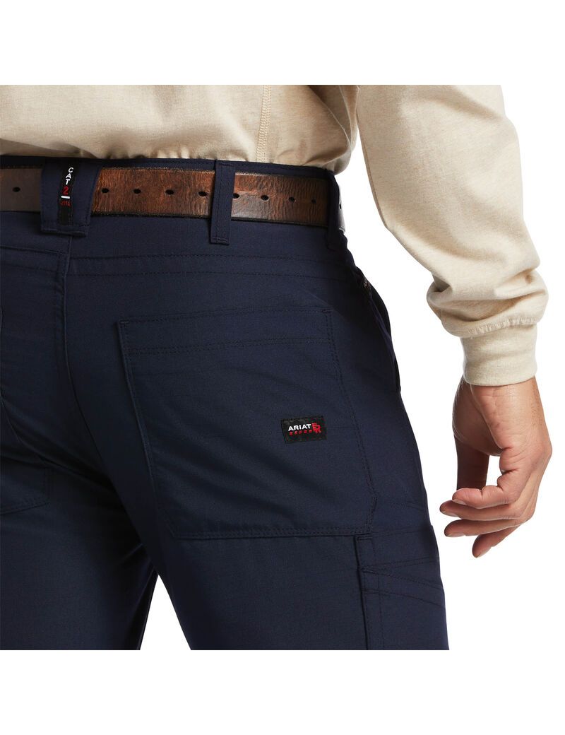 Pantalones Ariat FR M5 Directo DuraLight Ripstop Stackable Directo Leg Hombre Azul Marino | XBDR40689