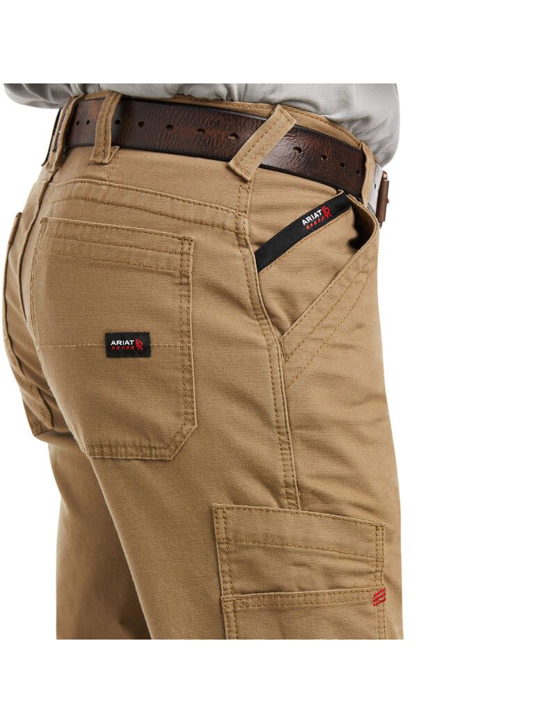 Pantalones Ariat FR M5 Directo Stretch DuraLight Lona Stackable Directo Leg Hombre Kaki | FELC53902