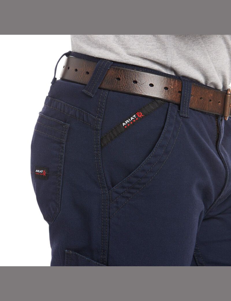 Pantalones Ariat FR M5 Directo Stretch DuraLight Lona Stackable Directo Leg Hombre Azul Marino | WTKG45179