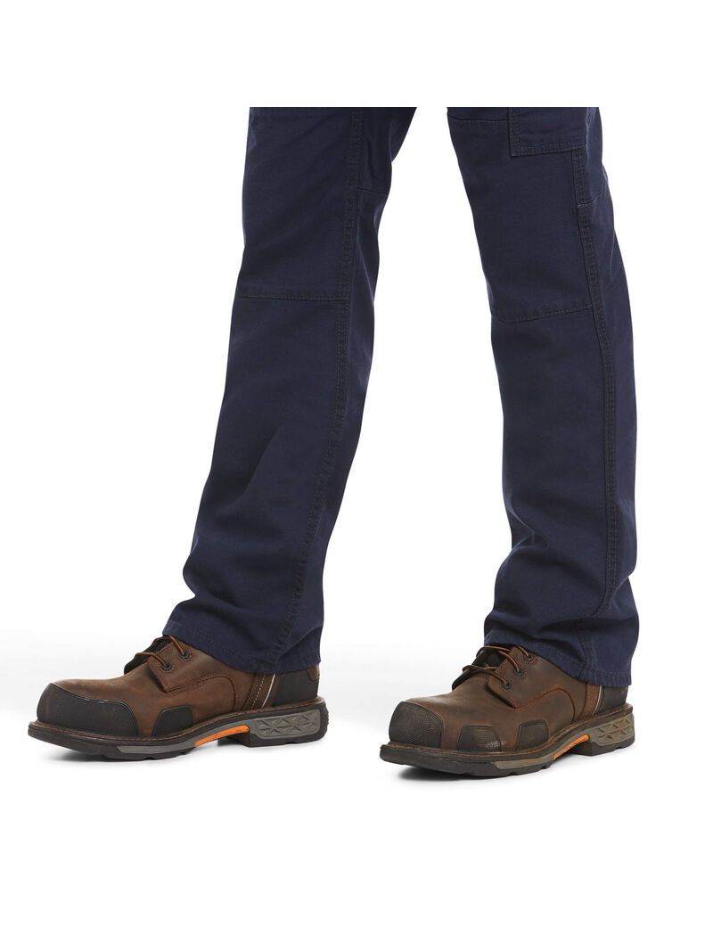 Pantalones Ariat FR M5 Directo Stretch DuraLight Lona Stackable Directo Leg Hombre Azul Marino | WTKG45179