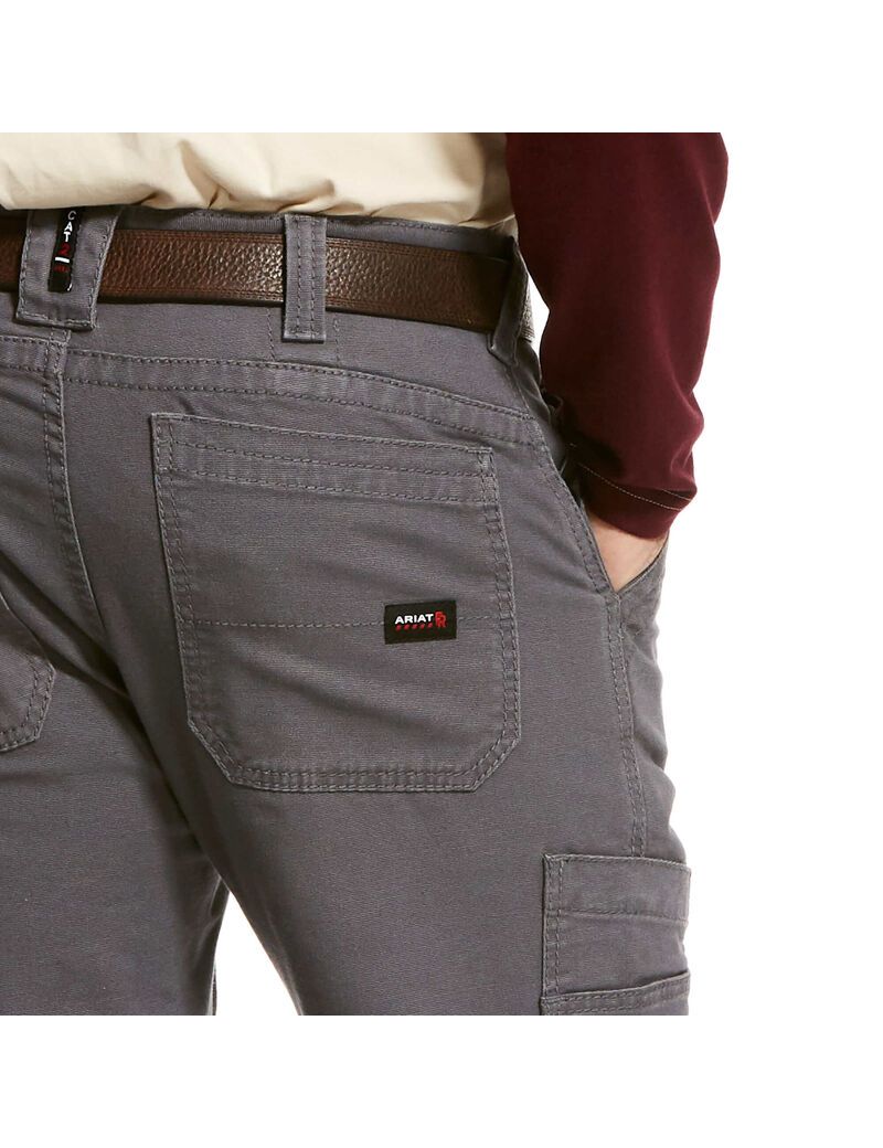 Pantalones Ariat FR M5 Directo Stretch DuraLight Lona Stackable Directo Leg Hombre Gris | ZTDV01426