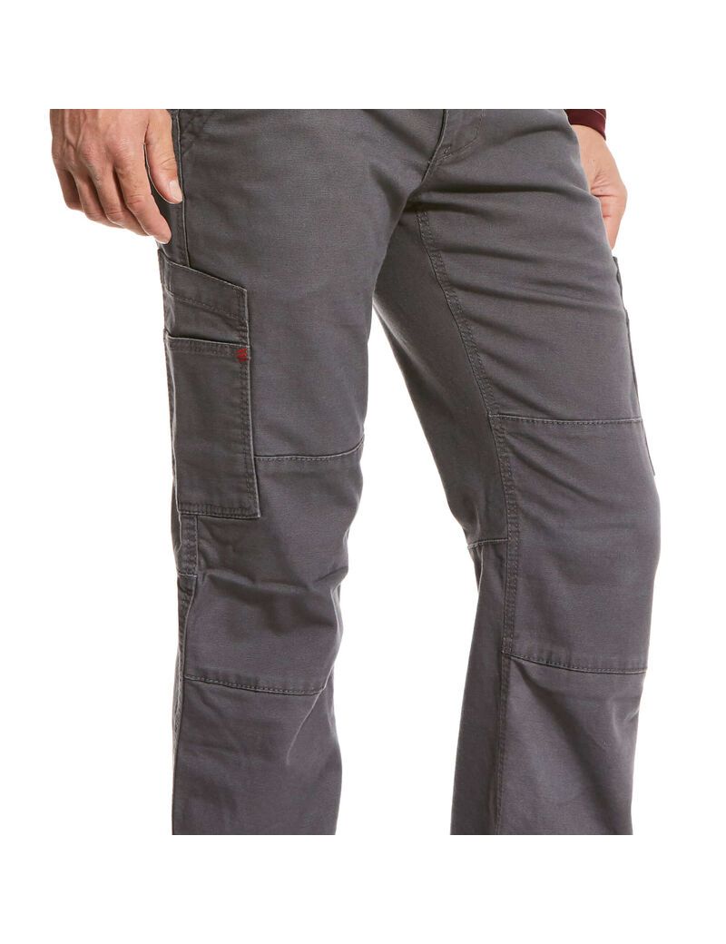 Pantalones Ariat FR M5 Directo Stretch DuraLight Lona Stackable Directo Leg Hombre Gris | ZTDV01426