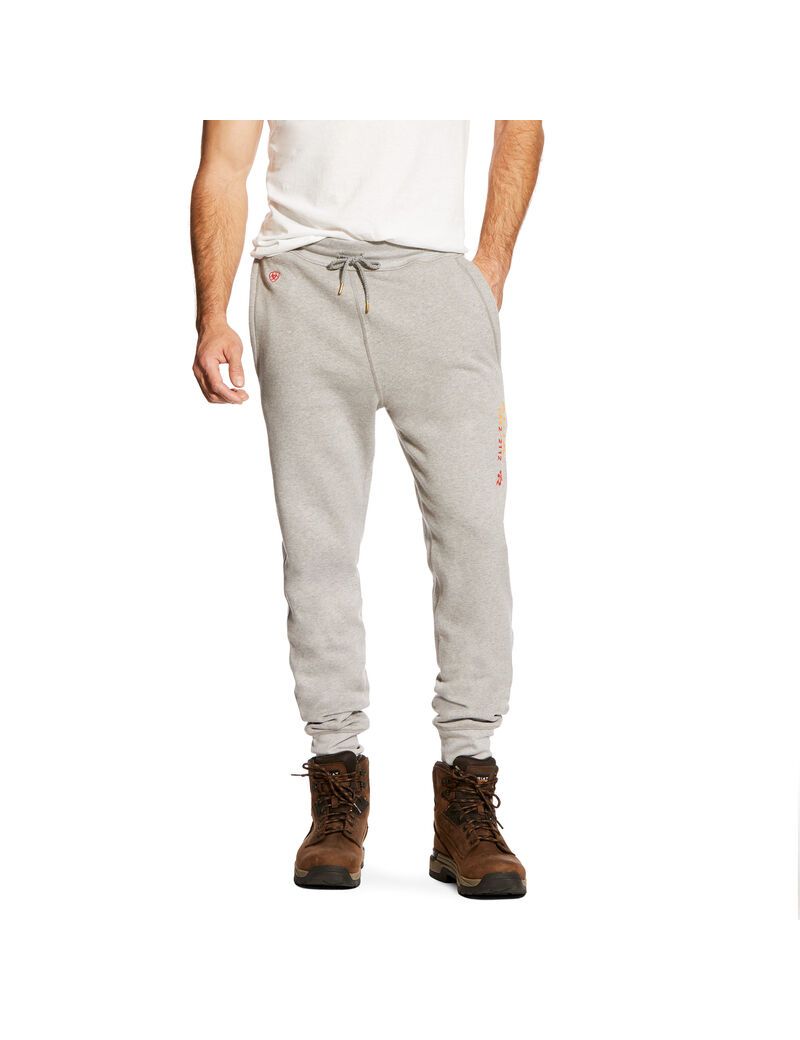 Pantalones Ariat FR Trabajo Sweatpants Hombre Gris | YOBD13974