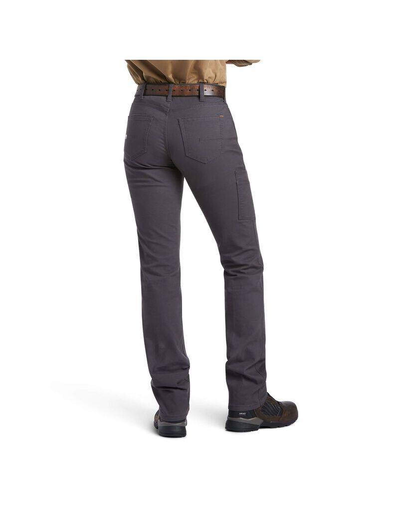 Pantalones Ariat Rebar DuraStretch Made Tough Directo Leg Mujer Gris | EOQN56843