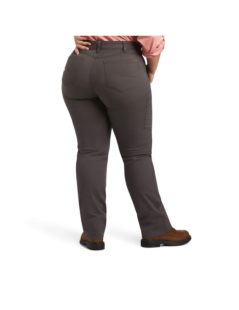 Pantalones Ariat Rebar DuraStretch Made Tough Directo Leg Mujer Gris | EOQN56843