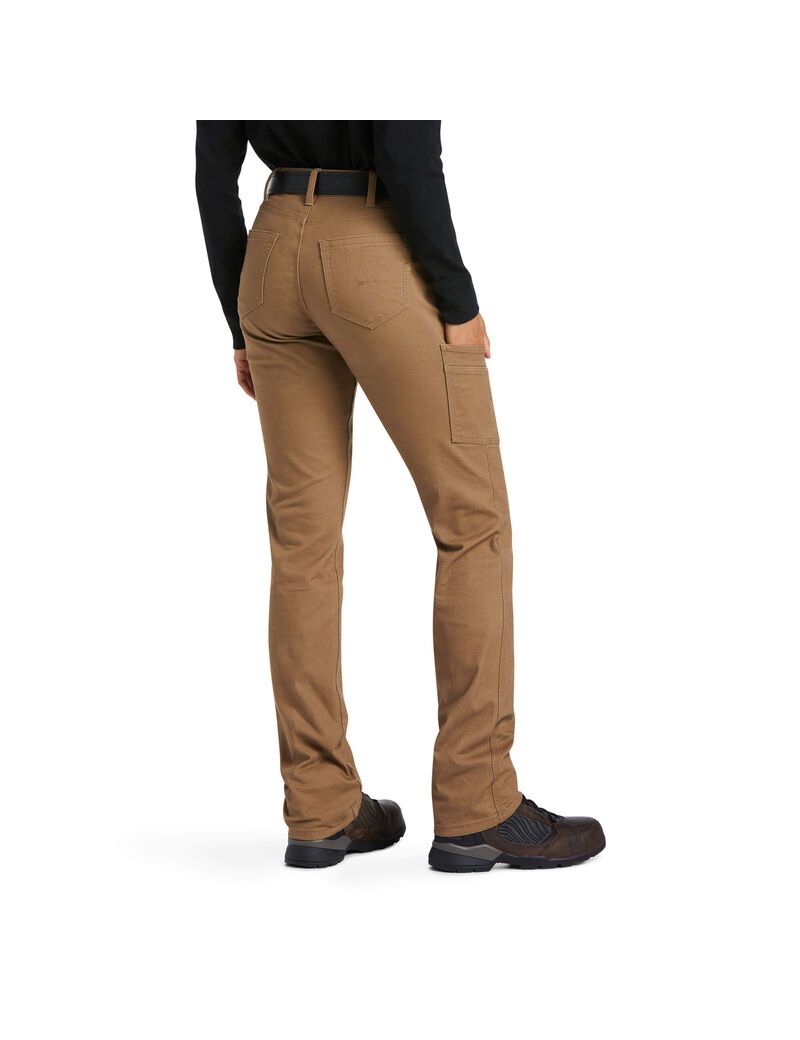 Pantalones Ariat Rebar DuraStretch Made Tough Directo Leg Mujer Kaki | PNWY70615