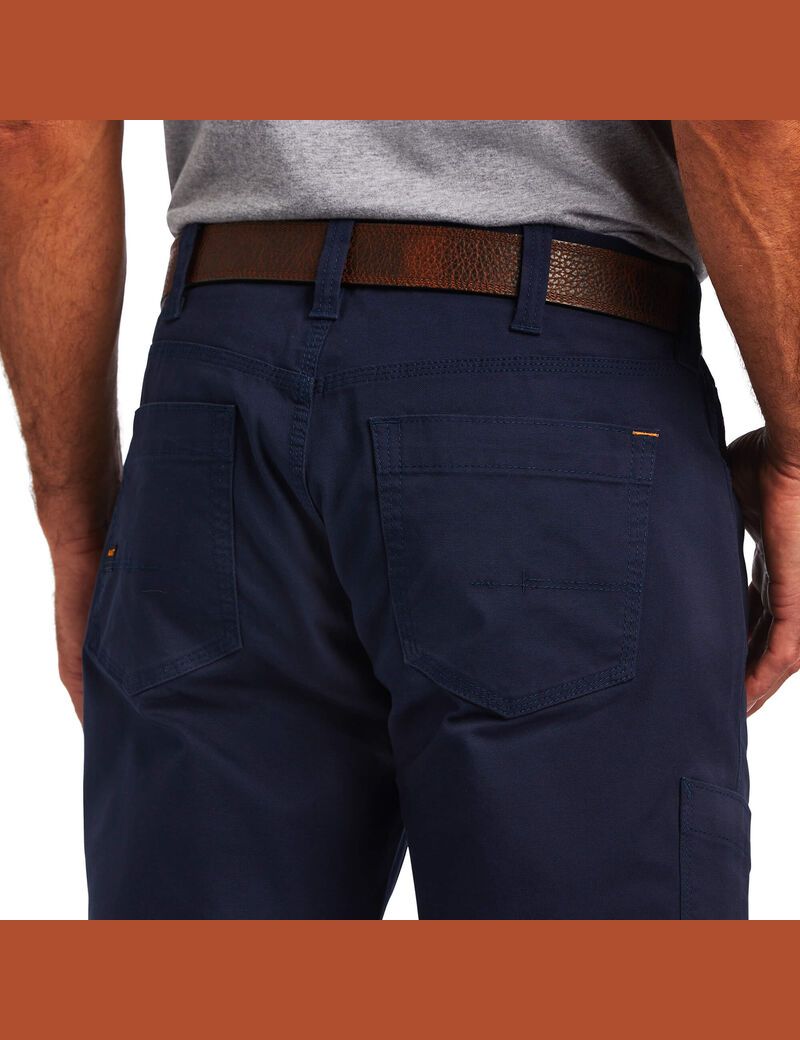 Pantalones Ariat Rebar M4 Low Rise DuraStretch Made Tough Stackable Directo Leg Hombre Azul Marino | JWQD14285