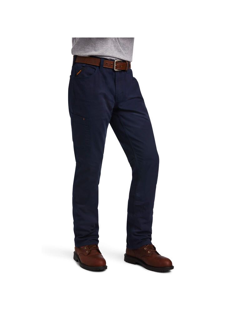 Pantalones Ariat Rebar M4 Low Rise DuraStretch Made Tough Stackable Directo Leg Hombre Azul Marino | JWQD14285