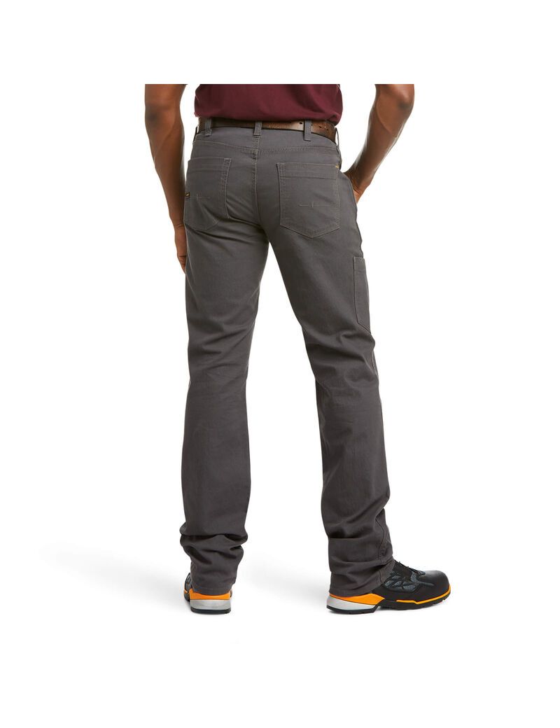 Pantalones Ariat Rebar M4 Low Rise DuraStretch Made Tough Stackable Directo Leg Hombre Gris | UQNK27395