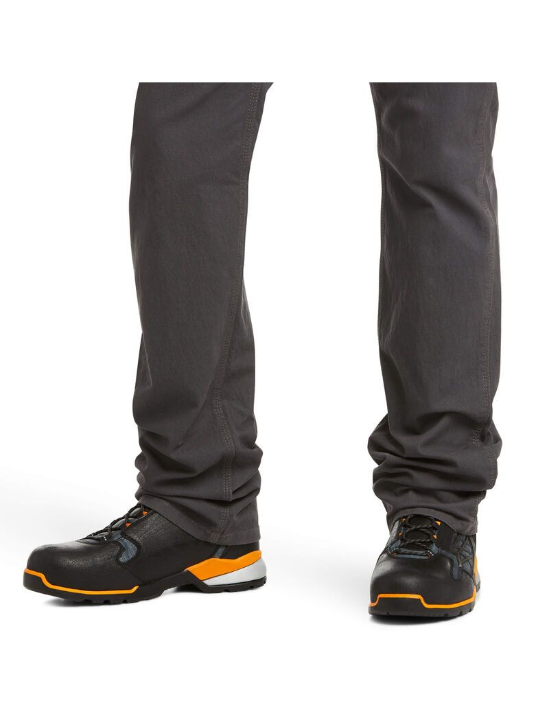 Pantalones Ariat Rebar M4 Low Rise DuraStretch Made Tough Stackable Directo Leg Hombre Gris | UQNK27395