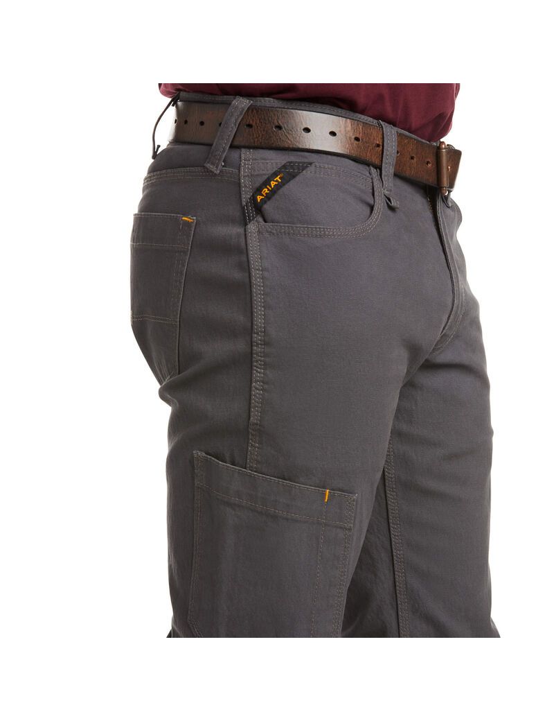 Pantalones Ariat Rebar M4 Low Rise DuraStretch Made Tough Stackable Directo Leg Hombre Gris | UQNK27395