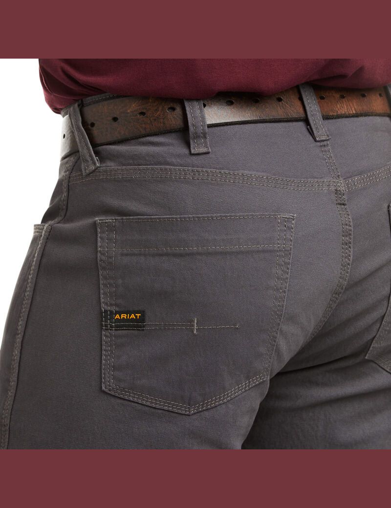 Pantalones Ariat Rebar M4 Low Rise DuraStretch Made Tough Stackable Directo Leg Hombre Gris | UQNK27395