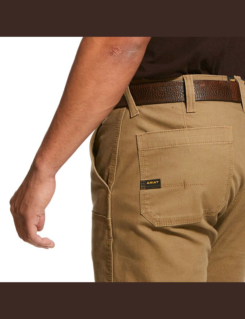 Pantalones Ariat Rebar M4 Low Rise DuraStretch Made Tough Double Front Stackable Directo Leg Hombre Kaki | WBQT92364