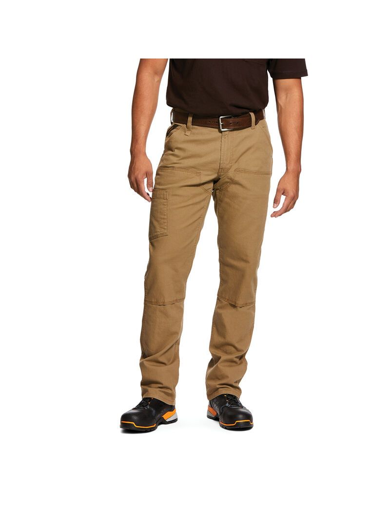 Pantalones Ariat Rebar M4 Low Rise DuraStretch Made Tough Double Front Stackable Directo Leg Hombre Kaki | WBQT92364