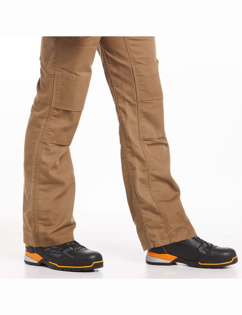 Pantalones Ariat Rebar M4 Relaxed DuraStretch Lona Utility Boot Cut Hombre Kaki | LAUF85342