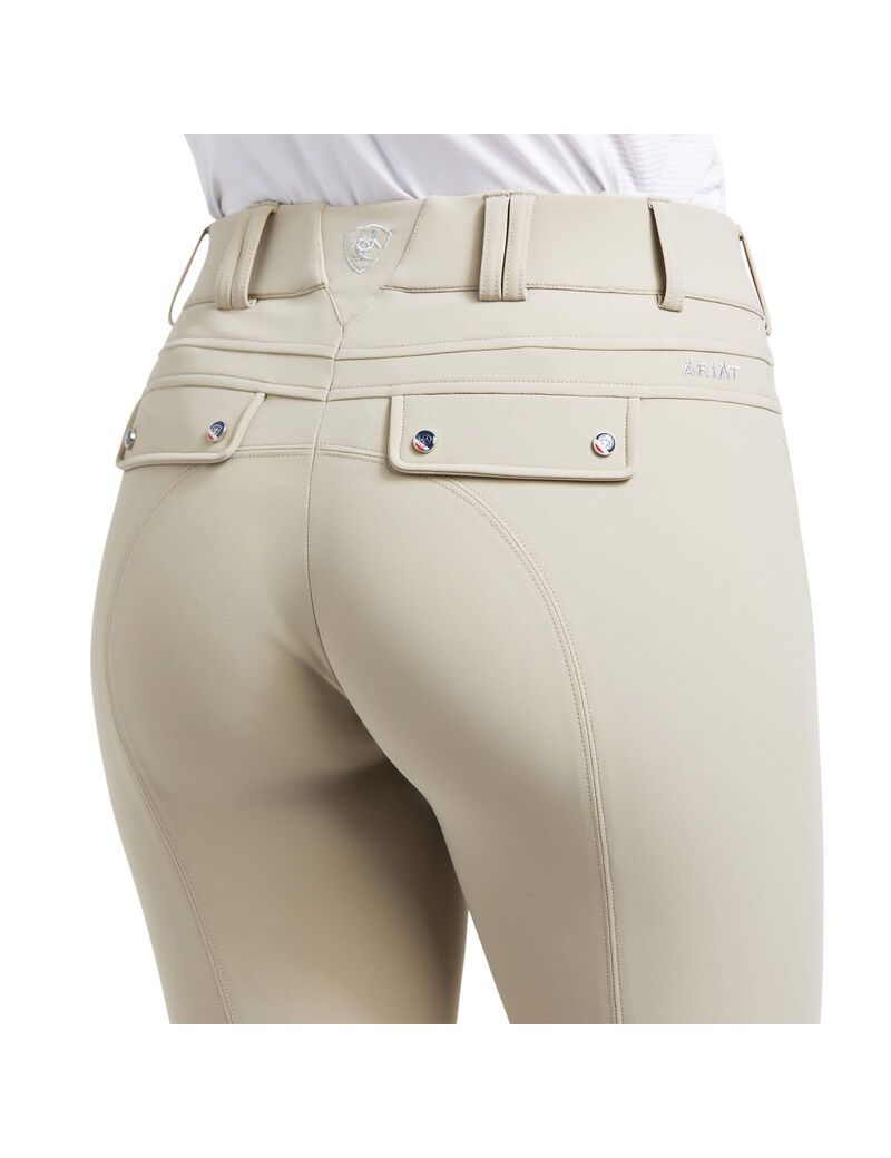 Pantalones Ariat Tri Factor Grip Knee Patch Breech Mujer Marrones | AJGR08149