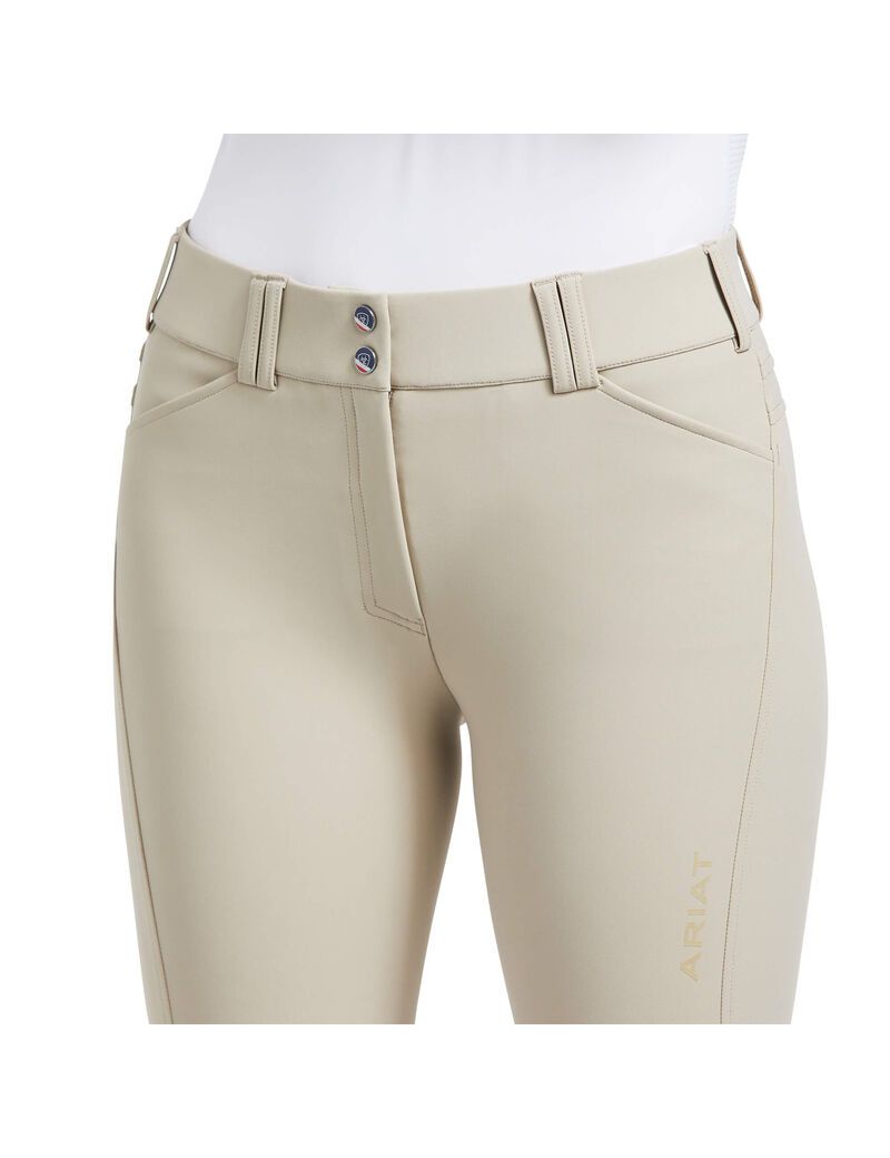 Pantalones Ariat Tri Factor Grip Knee Patch Breech Mujer Marrones | AJGR08149