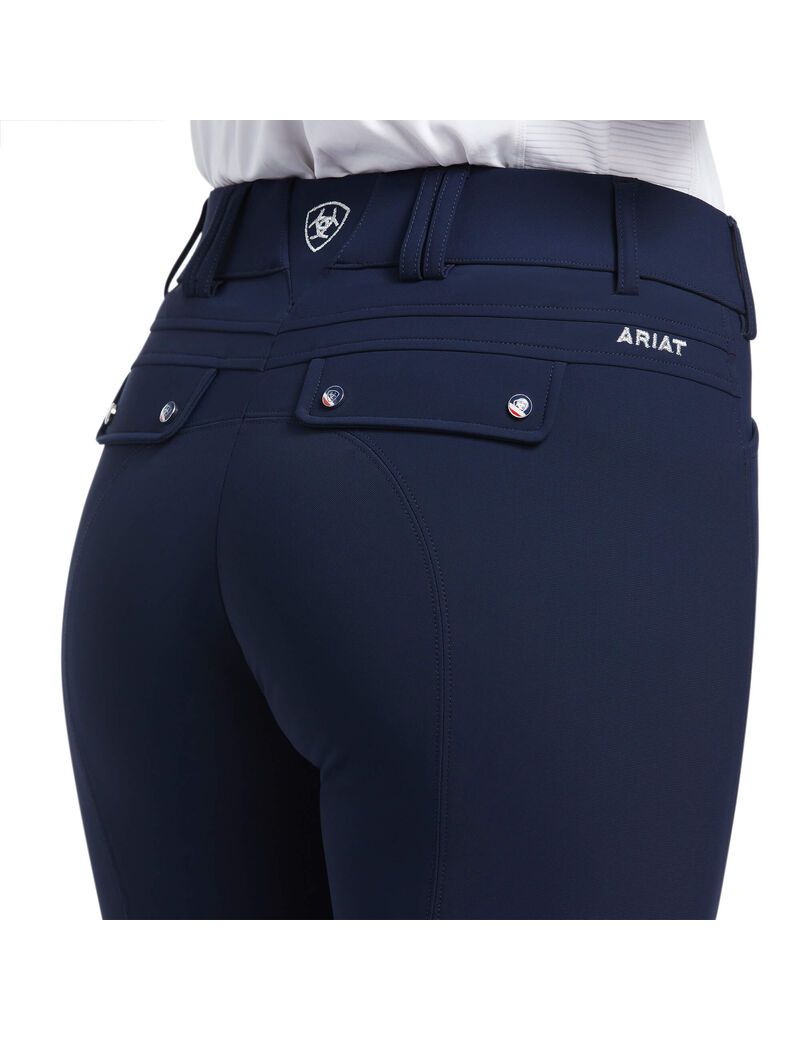 Pantalones Ariat Tri Factor Grip Knee Patch Breech Mujer Azul Marino | BAIO90237