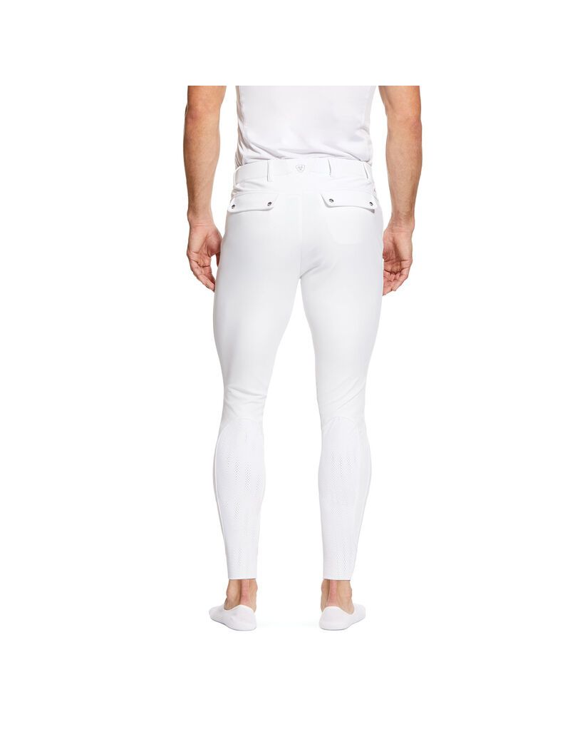 Pantalones Ariat Tri Factor Grip Knee Patch Breech Hombre Blancas | BLAI59201