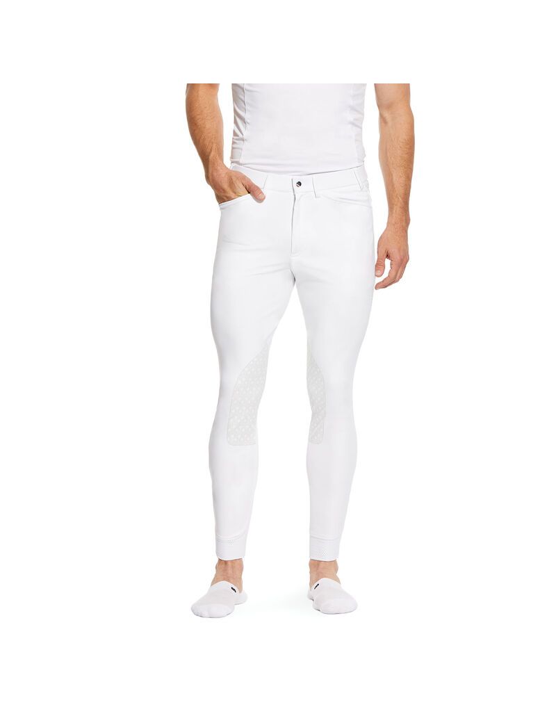 Pantalones Ariat Tri Factor Grip Knee Patch Breech Hombre Blancas | BLAI59201