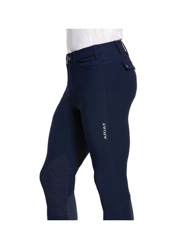 Pantalones Ariat Tri Factor Grip Knee Patch Breech Hombre Azul Marino | CIXP75321