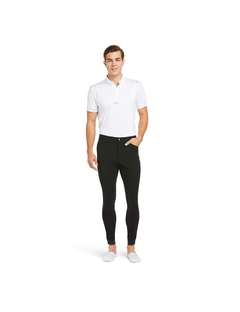 Pantalones Ariat Tri Factor Grip Knee Patch Breech Hombre Negras | TWNV52801