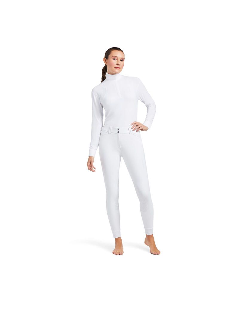 Pantalones Ariat Tri Factor Grip Knee Patch Breech Mujer Blancas | XOVJ20374