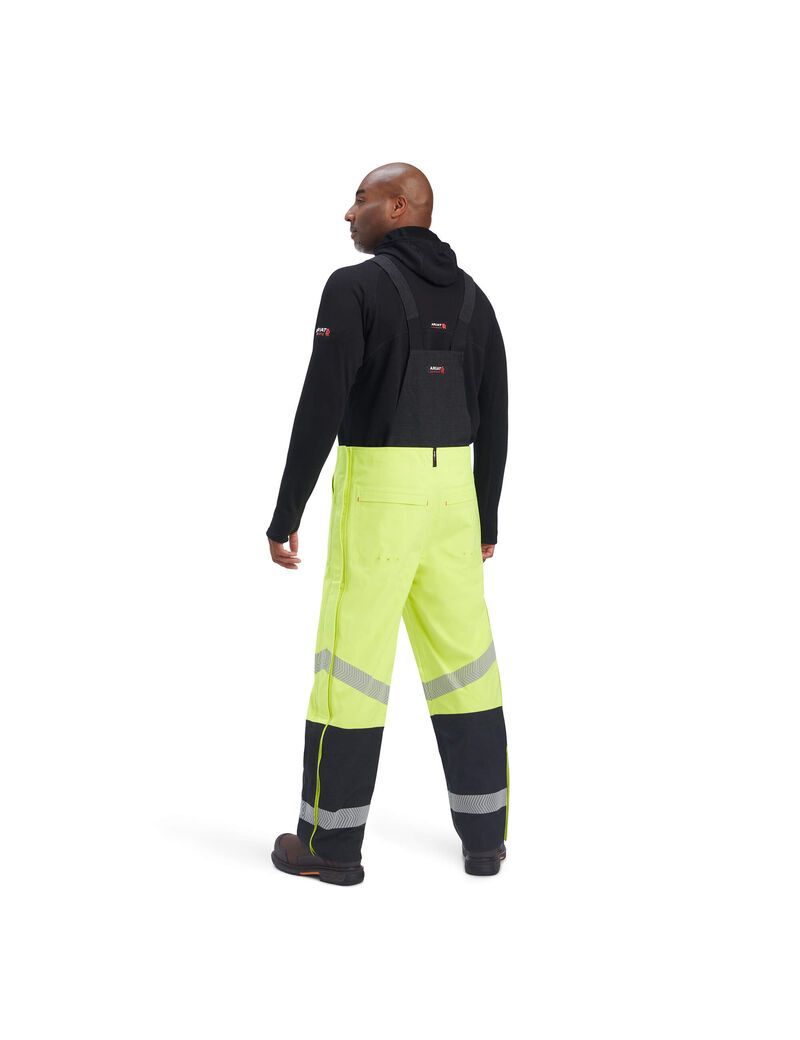 Pantalones Babero Ariat FR Hi-Vis Impermeables Hombre Amarillo | SZPL38209