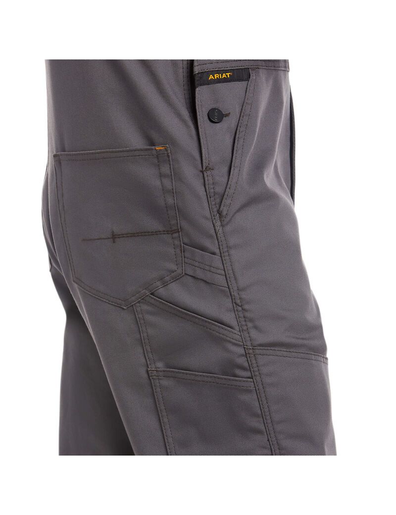 Pantalones Babero Ariat Rebar Duracanvas Unlined Hombre Gris | LQWE19528