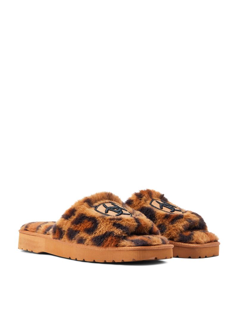 Pantuflas Ariat Cozy Chic Square Puntera Mujer Leopardo | QUVA56719