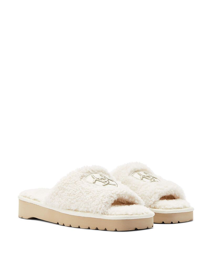 Pantuflas Ariat Cozy Chic Square Puntera Mujer Creme | URBT30658